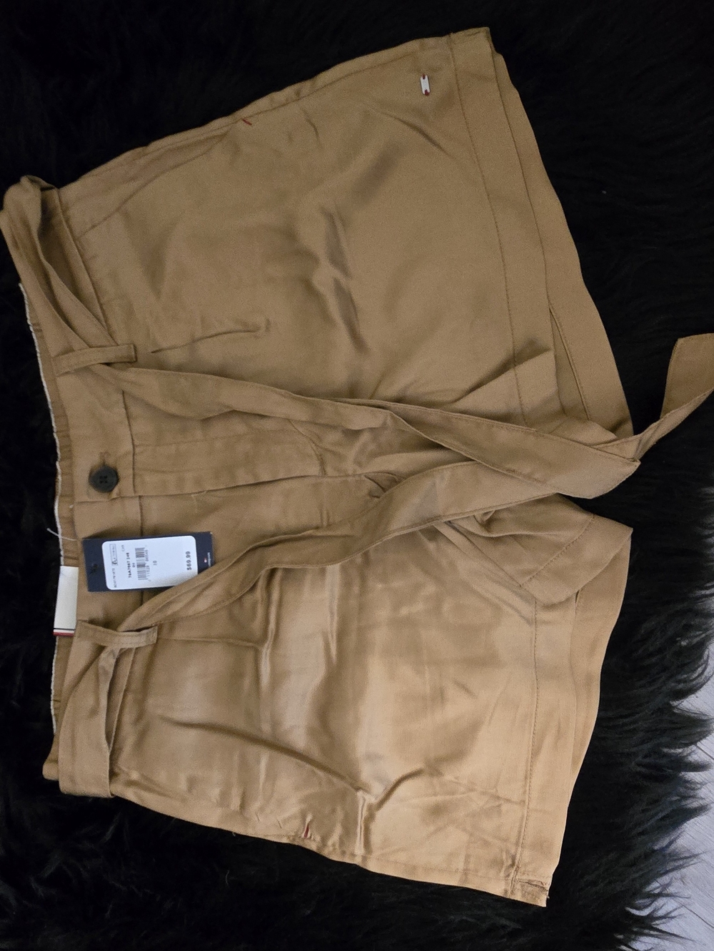 Tommy Hilfiger Women’s Tan Flat Front Chino Shorts